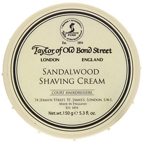 Taylor of Old Bond Street Sandalwood Shaving Cream Bowl, 5.3-Ounce 2PK