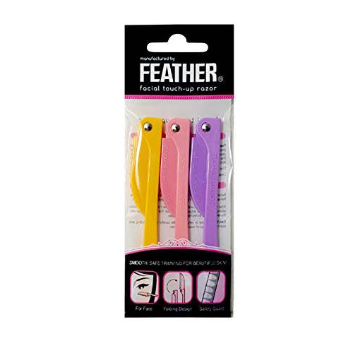 Feather Flamingo Facial Touch-up Razor Pack of 3 Razors
