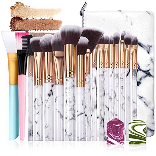 Ruesious 17PCS Makeup Brushes with Makeup Bag | Premium Synthetic Foundation Powder Concealers Blending Eye Shadows Face Makeup Brush Set