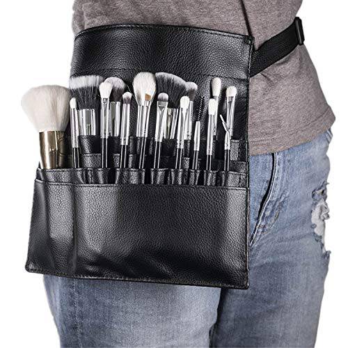 DFIEER 22 Pockets Professional Cosmetic Makeup Brush Bag with Artist Belt Strap for Women (Brush Not Included)