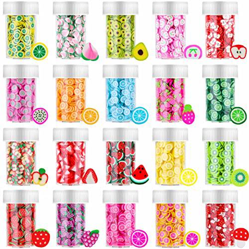 16000 Pcs Fruit Nail Art Slices, Acejoz 20 Styles Fruit Slime Charms Fimo Slices 3D Polymer Slices for Slime, Lip Gloss Making Supplies Resin and Nail Art Decorations