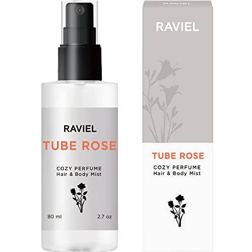RAVIEL Cozy Perfume Hair & Body Moisturizing Mist Spray 2.7 fl oz, Premium Floral Scent, Witch Hazel Moisturizer, Natural Body Fragrance, Nourishing & Fast Absorbing, Alcohol Free (Tube Rose)