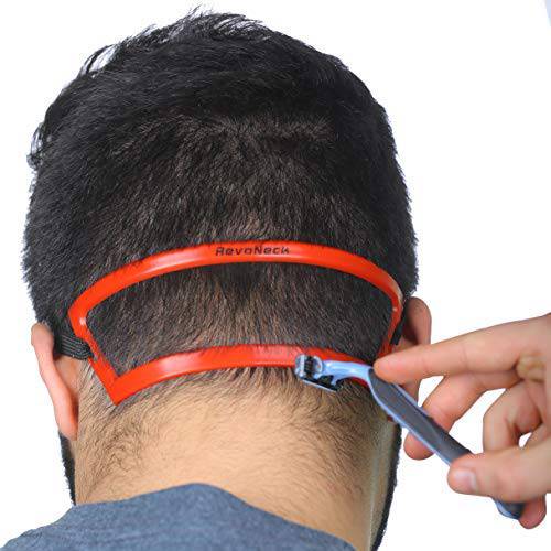 Revo Neck - Neckline Shaving Template Guide - Edge Up your Straight Neck Hairline - One Size Fits All Haircut Grooming Kit - Styling Tool - Use W/Clippers or Trimmer - Barber Supplies Set - Stencil