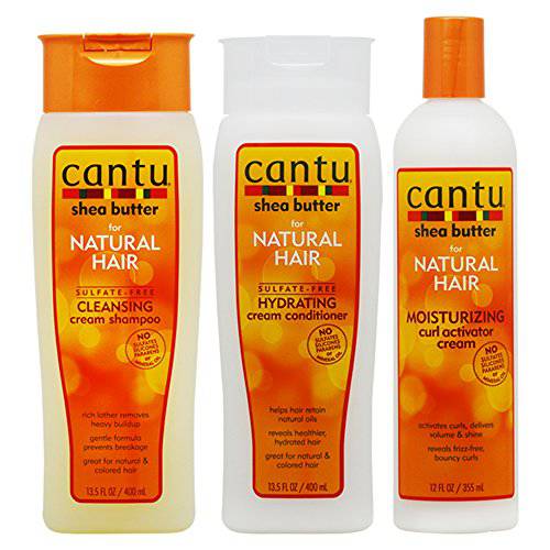 Cantu Shea Butter Shampoo + Hydrating Conditioner + Curl Activator CreamSET for Natural Hair