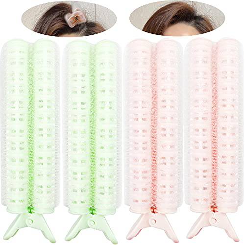 NAIHOD 4 Pieces Volumizing Hair Root Clips, Hair Clip Curler Rollers Natural Clamps Rollers Self Grip Volume Hair Root DIY Wave Fluffy Curler Hair Styling Tool, Easy to Carry for Women Girls