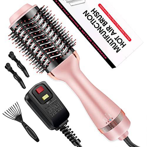 Cosermart Hair Blow Dryer Brush,Hot Air Brush with Comb,Salon Negative Ionic Anti-Frizz Technology,Blow Dryer Straightener & Curler,Hair Volumizer.