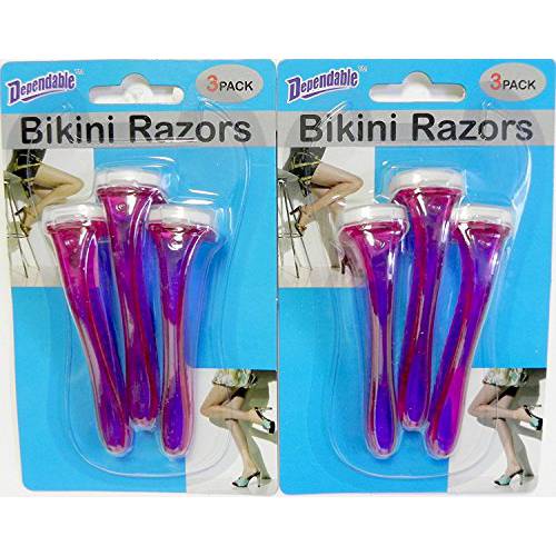 2 Packs of Bikini Razors Total 6 Pieces Ideal For a Brazilian Shave Personal Women’s Ladies Bikini Shaver