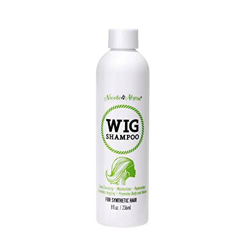 Nicole & Alyssa - Wig Shampoo For Synthetic Hair 8oz - Soak & Rinse, Deep Cleansing, Revitalizes, Moisturizes, Detangles (Pack of 1)
