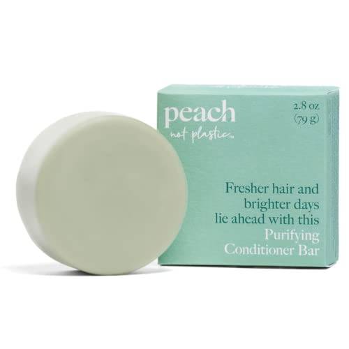 Peach not Plastic Conditioner Bar - Purifying for Oily Hair | Leaves Hair Feeling Light and Refreshed | Plant Based, Vegan & Eco Friendly | 2.8 oz