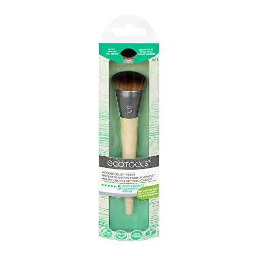 EcoTools Wonder Cover Complexion Makeup Brush, For Liquid or Cream Foundation, Medium to Full Coverage, 1 Count