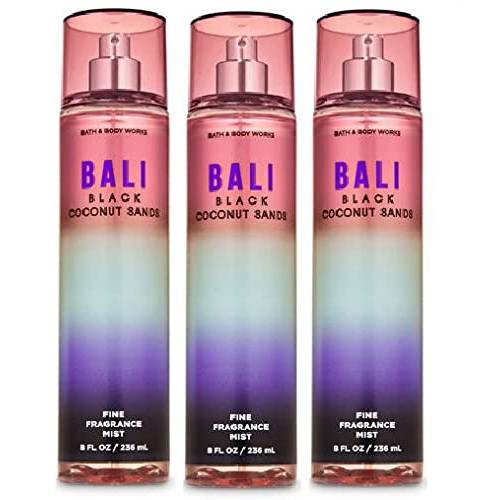 Bath & Body Works BALI Black Coconut Sands - Value Pack Lot of 3 Fine Fragrance Mist - Full Size