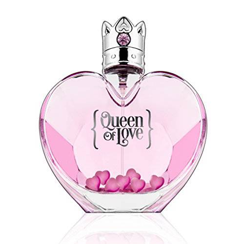 Queen of Love Women’s Eau De Parfum- Natural Sweet Body Scent In Pink Heart Shaped Bottle- Fruity Fragrance Perfume With Patchouli, Vanilla & Sandalwood - 3.3 fl.oz.