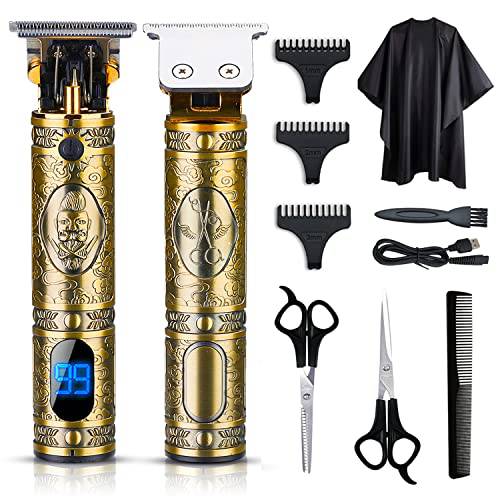 Anectria Hair Clippers, Hair Trimmer for Men, Professional T Blade Trimmer Cordless Rechargeable LED Display for Hair Cutting with Guide Combs, Grooming Trimmer Kit with USB, Low Noise