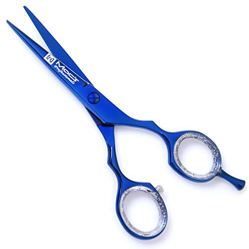 Macs Professional Razor Edge Barber Hair Cutting Scissors - Japanese Stainless Steel Salon Scissors - 5.5” Overall Length - Fine Adjustment - Blue Titanium - Premium Shears for Hair Cutting-2038