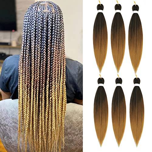 Braiding Hair Pre Stretched 26inch Braiding Hair for Box Braids Yaki Braiding Hair Hot Water Setting Synthetic Hair Extensions 8packs/Lot (26Inch (Pack of 8), 1b/30/27)