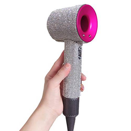 Woniutch Self-adhesive Bling Crystal Rhinestone Sticker Decal For Dyson Supersonic Hair Dryer Sparkle Blow Dryer Diamond Stone Protector (silver)