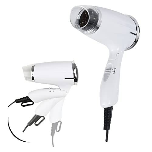 Compact Travel Blow Dryer Mini Hair Dryer Worldwide Travel Hair Dryer with Folding Handle Foldable Blow Dryer with Nagative Ionic