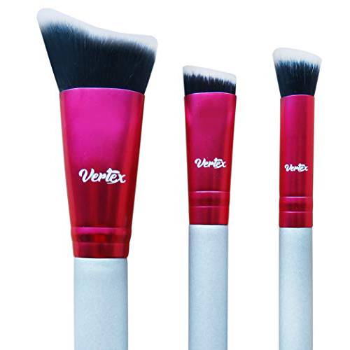 Vertex Beauty Makeup Contour Brush Set - Includes Nose Contouring Vertex Sculpting Brush, Angled Brush For Precise Definition Make Up, and Blush Brush For Dramatic Cheekbones