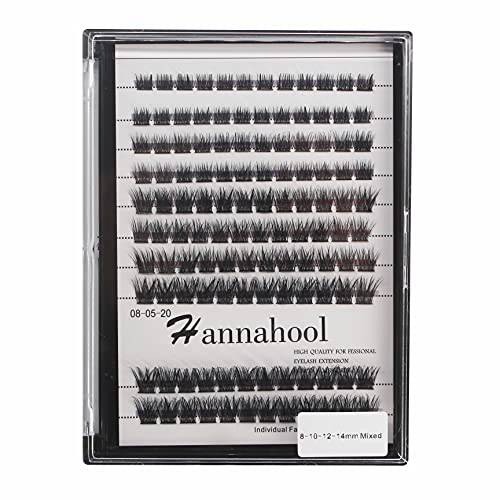 Large Tray D Curl Thickness 0.07mm Mixed 8-10-12-14mm/10-12-14-16mm/12-14-16mm /14-16mm Wide Stem Individual Cluster False Eyelashes Dramatic Full Volume Eye Lashes Extensions 200PCS (mixed 8-10-12-14mm)