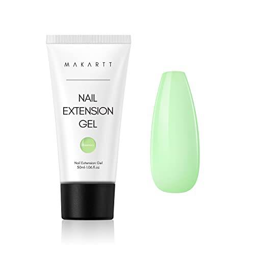 Makartt Nail Extension Gel Rosemary Green Poly Nail Gel 50ML Simple Extend Gel for Nails Spring Manicure Builder Nail Gel Easter Festival Gel Summer Nail Extensions