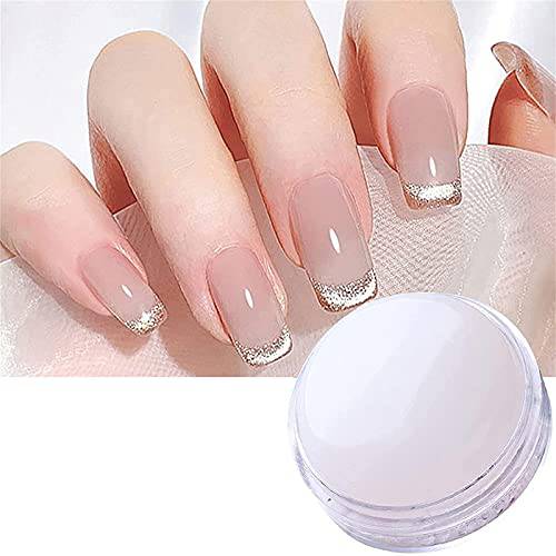 BEAULA French Tips Nail Art Stamper Silicone Jelly Cream Nail Stamping White Nail Polish Transfer Supplies DIY Manicure Tools Nail Stamper for French Nail Arts Nails Accessories Nail Decoration Stamp
