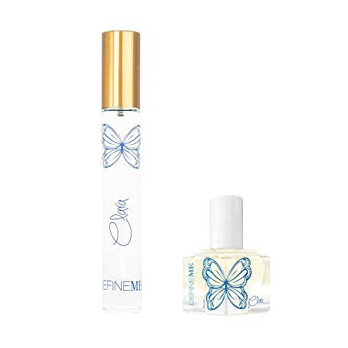 DEFINEME Natural Perfume Gift Set Bundle, Clara, Contains 0.3 FL OZ Perfume Oil and 0.3 FL OZ Travel Spray