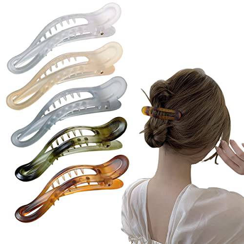 Aaiffey Alligator Hair Clips,5 Pcs Matte Premium Strong Shark Alligator Clips Non-Slip Professional Hair Styling Clips for Women Salon Hair Clips Suitable for Any Hairstyles