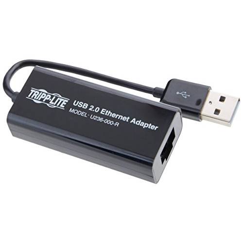Tripp Lite USB 2.0 Hi-Speed to 랜포트 NIC 네트워크 Adapter, 10/ 100 Mbps (U236-000-R), 블랙