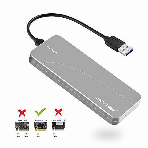 M.2 NVMe 케이스 Adapter, 10Gbps USB 3.1 (Gen 2) to M.2 NVME SSD 휴대용 알루미늄 케이스 with USB-C to USB-A Cables (Fits ONLY NVMe PCIe 2230/ 2242/ 2260/ 2280)