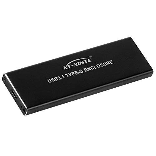 XT-XINTE NVMe PCIE USB3.1 HDD 케이스 M.2 to USB Type C 3.1 M 키 SSD 하드 Disk 드라이브 케이스 외장 휴대용 박스 (Black)