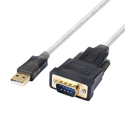 DTECH Serial 케이블 to USB 변환기 DB9 Male RS232 Port support 윈도우 10 8 7 맥 (6 Feet, PL2303)