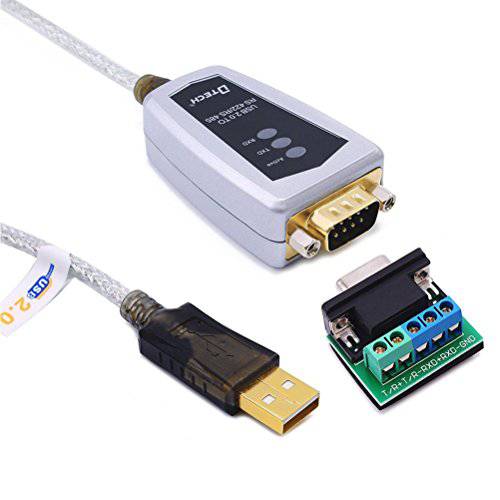 DTech USB to RS422 RS485 Serial Port 변환기 케이블 with FTDI Chipset 5 Position 터미널 보드 for 윈도우 10 8 7 XP 맥 (4 Feet)