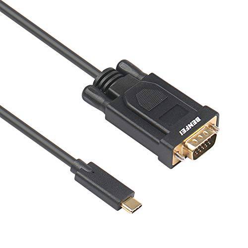 USB C to VGA 케이블, Benfei USB Type-C to VGA 케이블 [Thunderbolt 3] 호환가능한 for Mac북 프로 2019/ 2018/ 2017, 삼성 갤럭시 S9/ S8, 서피스 북 2, Dell XPS 13/ 15, Pixelbook and 더 - 6 Feet