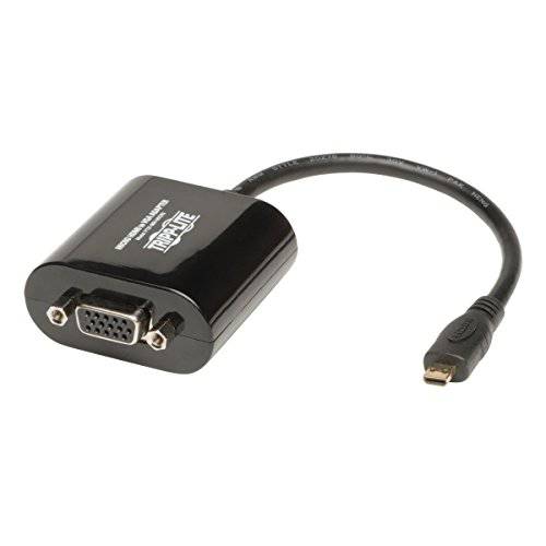 Tripp Lite 6-in 미니 HDMI to VGA 컨버터 변환기 for 스마트폰 태블릿 Ultrabooks, 1920x1200/ 1080P, M/ F (P131-06N-MICRO)