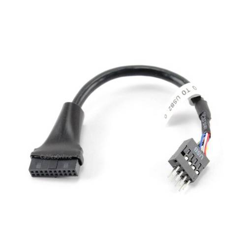 CablesOnline 4 USB 3.0 20-Pin 메인보드 Header Female to USB 2.0 8-Pin Male 변환기 (USB3-AD24)