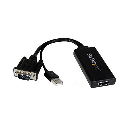 brandnameeng.com VGA to HDMI 변환기 with USB 오디오 - VGA to HDMI 컨버터 for Your 노트북/  PC to HDTV - AV to HDMI 커넥터 ( VGA2HDU)