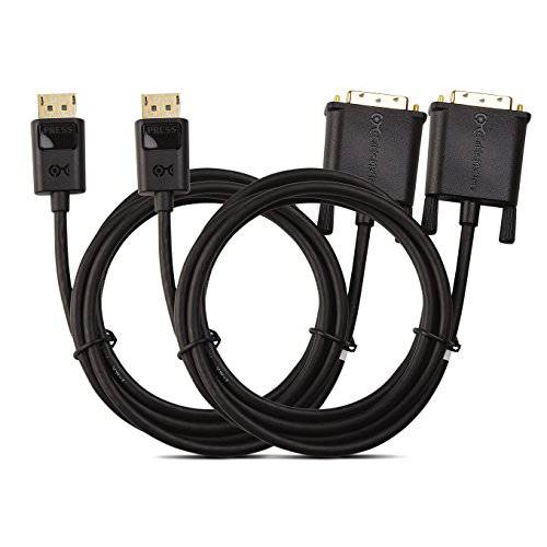 CableMatters 2-Pack DisplayPort,DP to DVI Cable(DP to DVI Cable) 6 Feet