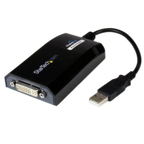 StarTech.com USB to DVI 어댑터 - 1920x1200 - 외부 비디오&  그래픽 카드 - 듀얼 모니터 디스플레이 어댑터 케이블 - 지원 맥&  윈도우 (USB2DVIPRO2), 블랙