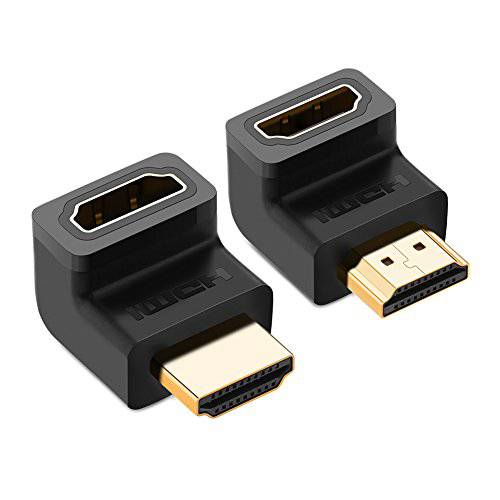 UGREEN HDMI 90 and 270 도 Right Angle 어댑터 골드 도금 고속 HDMI Male to Female 커넥터 변환기 Roku TV 스틱 Pack 2 for
