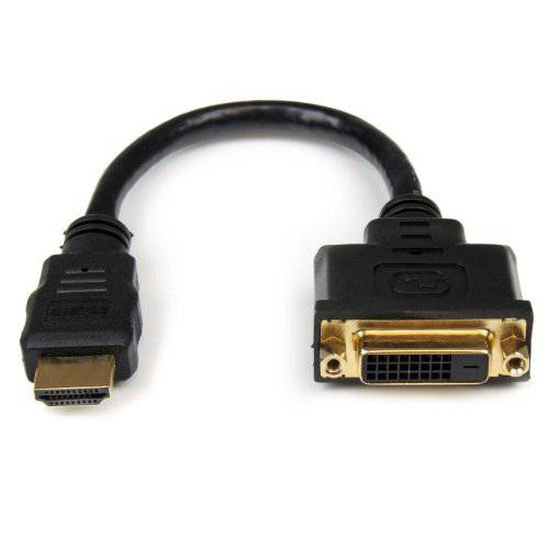 StarTech.com HDMI Male to DVI Female 변환기 - 8in - 1080p DVI-D 젠더 변환 케이블 HDDVIMF8IN 블랙