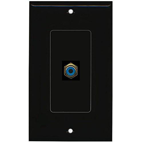 RiteAV - 1 RCA 블루 for 서브우퍼 오디오 Port 벽면 Plate 장식용 - Black/ 브라운