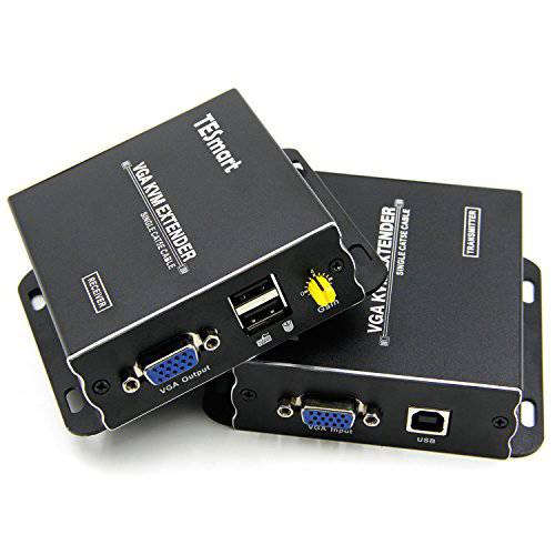 TESmart 1080P 60Hz 롱 레인지 984ft USB VGA KVM 연장 Over Cat5e Cat6 랜선, 랜 케이블 (up to 984ft/ 300m, Sender+ Receiver)