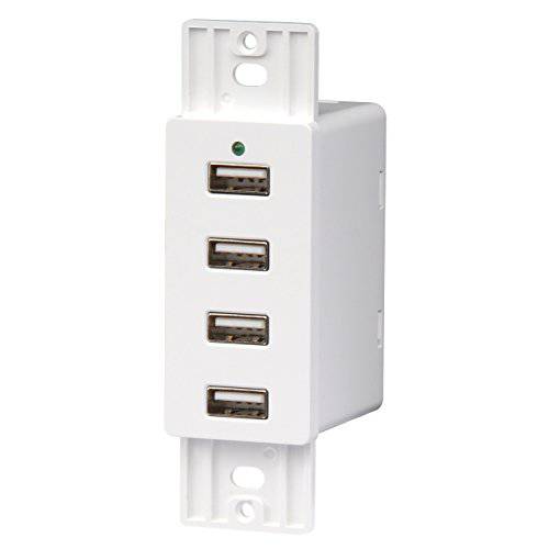 Magnadyne WC-USB-WWhite 벽면 마운트 4 USB 충전 Ports (White 벽면 Plate included)