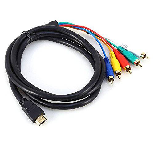 HDMI to RCA 케이블, Chenduomi HDMI Male to 5RCA 영상 오디오 AV 컨버터 변환기 케이블 For HDTV DVD and most LCD 프로젝터 (Color of the 케이블 May Vary)