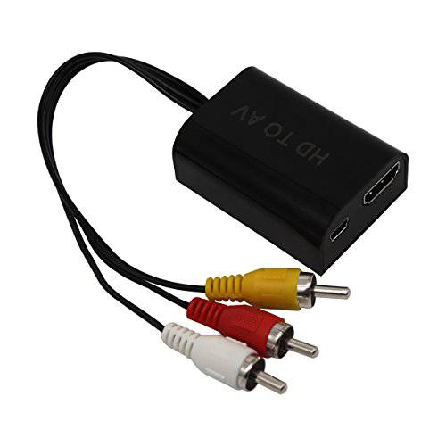 HDMI to AV변환기 미니 HD 영상 컨버터 박스 HDMI to RCA AV/ CVSB L/ R 영상 1080P HDMI2AV 지원 NTSC PAL Output