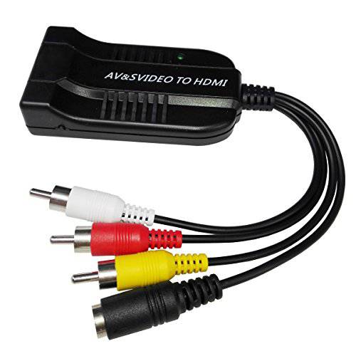 Female AV S 영상 to Hdmi 영상 컨버터 Adapter, Female S 영상 Input Port, Female AV(CVBS) Input Port, Hdmi Output with 미니 케이블 for HDTV DVD