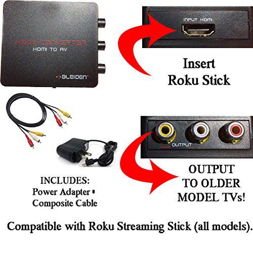 HDMI to 3RCA 컴포지트, Composite AV 컨버터 for Roku TV스틱 (All Models)
