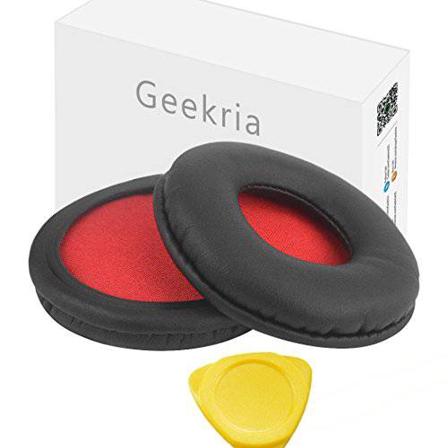 Geekria 이어패드 for 소니 MDR-ZX600 헤드폰 교체용 귀 Pad/ 귀 Cushion/ 귀 Cups/ 귀 Cover/ 이어패드 리페어 부속 (Red Mesh)