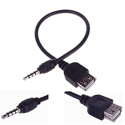 블랙 3.5mm Male AUX 오디오 Plug Jack to USB Female 컨버터 케이블 케이블 차량용 MP3