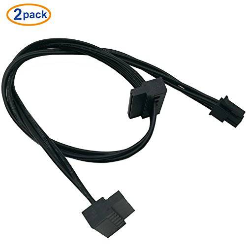 COMeap (2-Pack) 메인보드 ATX 미니 4 핀 to 2X Right-Angle SATA 하드디스크 HDD 파워 변환기 케이블 for 레노버 18-inch(46cm)